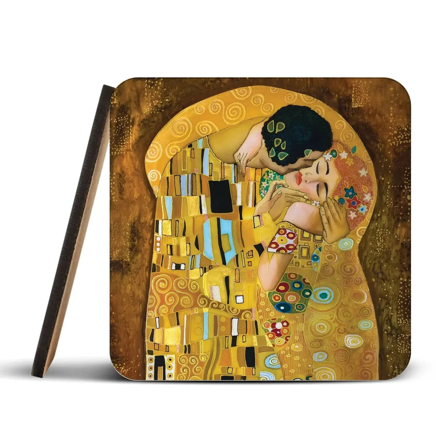 The Kiss Reimagined Coaster Set The Kiss Coaster Set | The Kiss Designer Coaster | The Kiss Coaster wall art product Liliya Kulianionak / Shutterstock