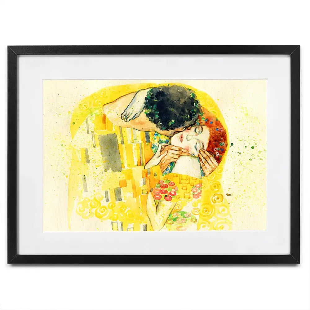 The Kiss Watercolour Framed Art Print The Kiss Watercolour Framed Art Print wall art product Anna Ismagilova / Shutterstock