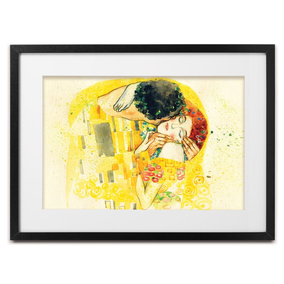 The Kiss Watercolour Framed Art Print wall art product Anna Ismagilova / Shutterstock