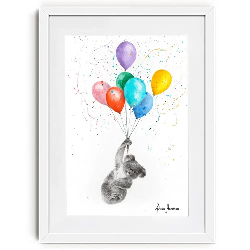 The Koala And The Balloons Framed Art Print The Koala And The Balloons Framed Art Print wall art product Ashvin Harrison