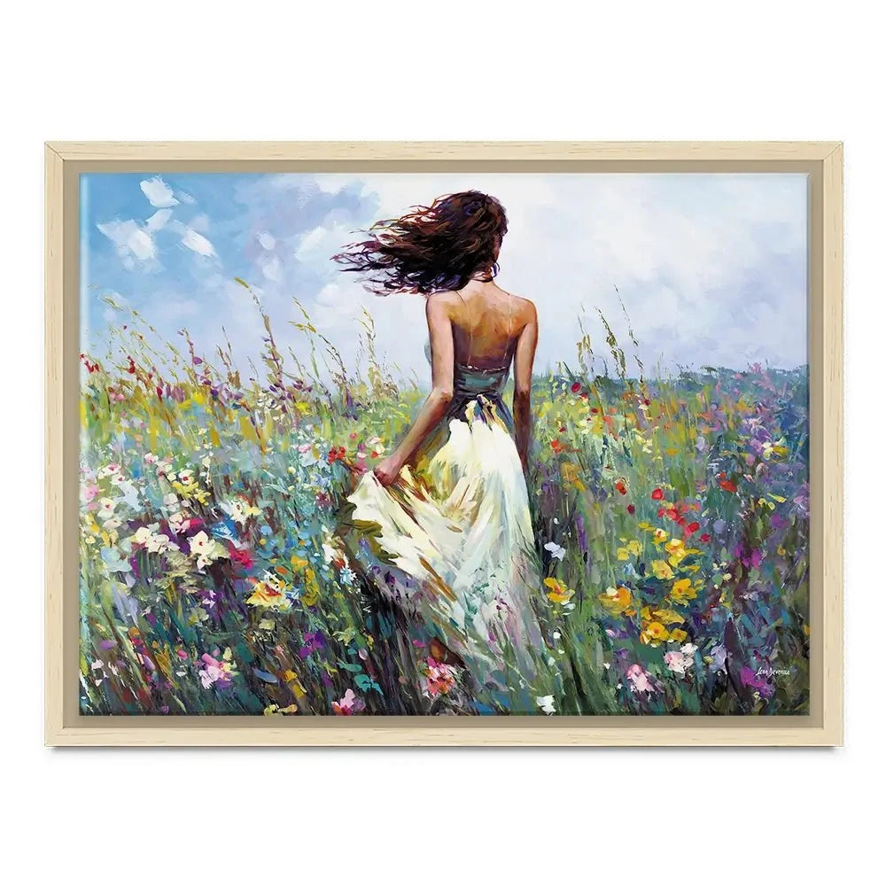 The Lady And The Wildflowers Canvas Print The Lady And The Wildflowers Canvas Print wall art product Leon Devenice