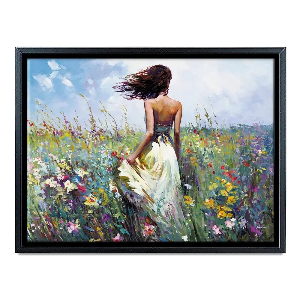 The Lady And The Wildflowers Canvas Print The Lady And The Wildflowers Canvas Print wall art product Leon Devenice