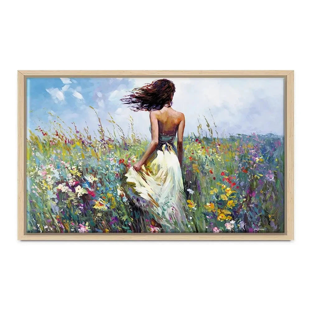 The Lady And The Wildflowers Canvas Print The Lady And The Wildflowers Canvas Print wall art product Leon Devenice