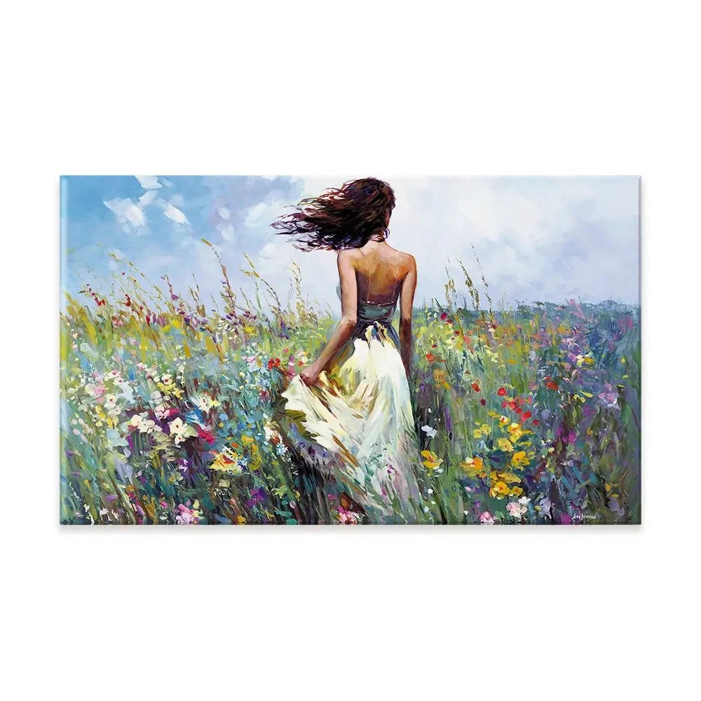 The Lady And The Wildflowers Canvas Print The Lady And The Wildflowers Canvas Print wall art product Leon Devenice