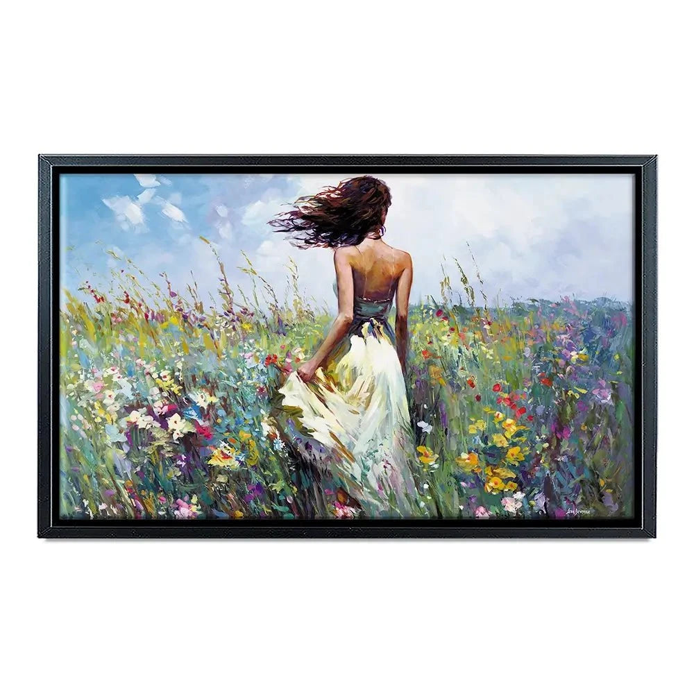 The Lady And The Wildflowers Canvas Print The Lady And The Wildflowers Canvas Print wall art product Leon Devenice