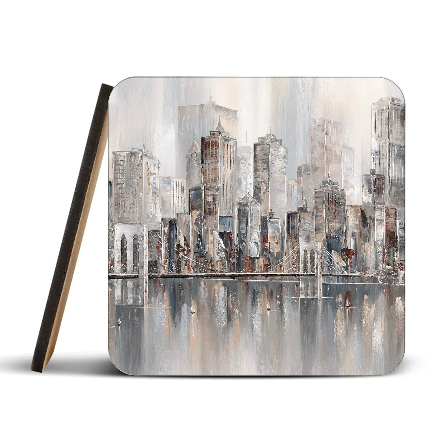 The New York Skyline Coaster Set Rainbow Soul Tree Coaster Set | Rainbow Soul Tree Art Coasters wall art product Isabella Karolewicz