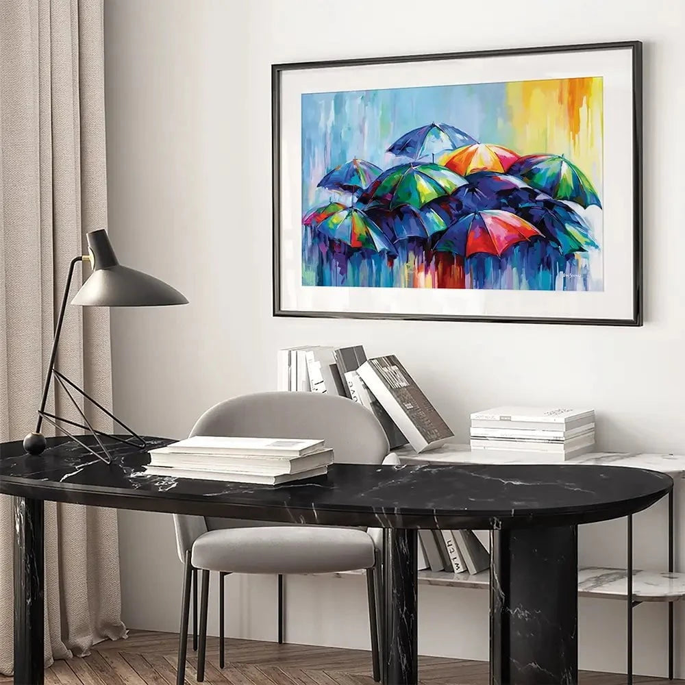 The Rainy Day Blues Framed Art Print The Rainy Day Blues Framed Art Print wall art product Leon Devenice