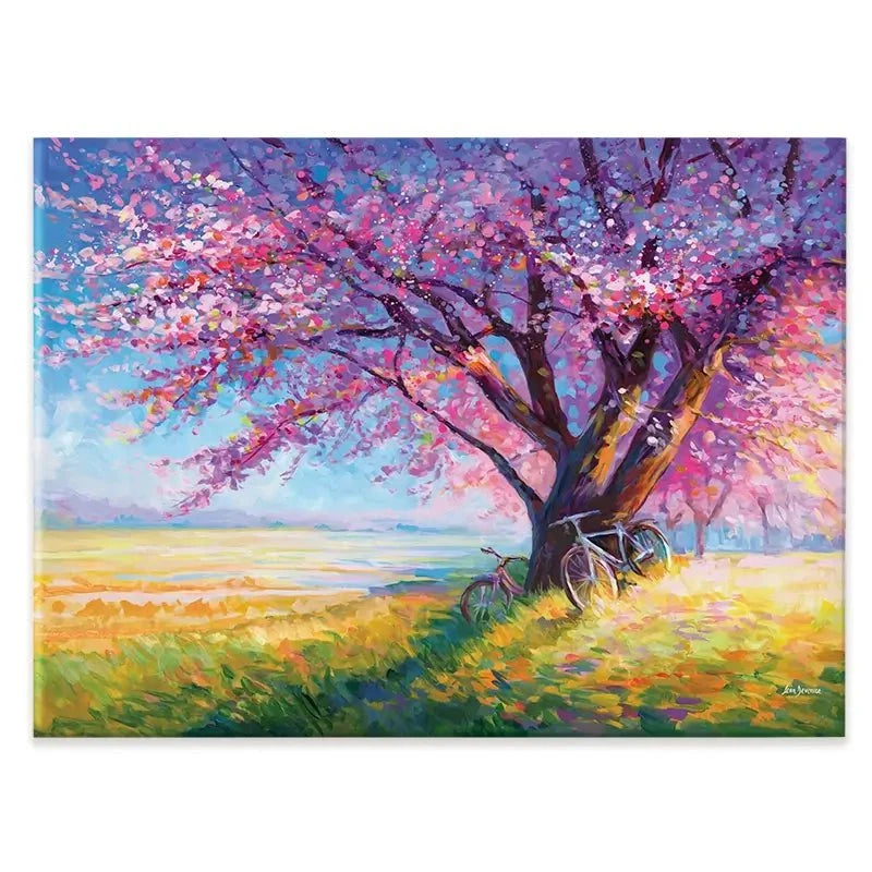 The Sweet Romance Of Cherry Blossom Trees Canvas Print The Sweet Romance Of Cherry Blossom Trees Canvas Print wall art product Leon Devenice