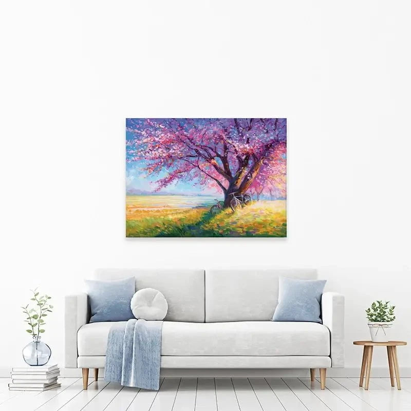 The Sweet Romance Of Cherry Blossom Trees Canvas Print The Sweet Romance Of Cherry Blossom Trees Canvas Print wall art product Leon Devenice