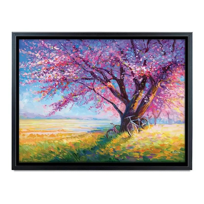 The Sweet Romance Of Cherry Blossom Trees Canvas Print The Sweet Romance Of Cherry Blossom Trees Canvas Print wall art product Leon Devenice