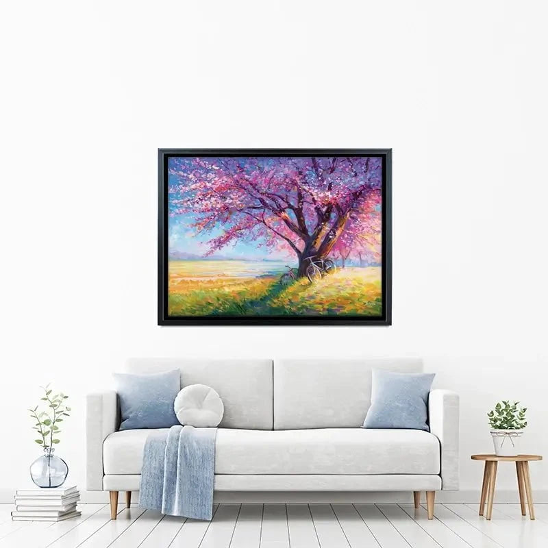 The Sweet Romance Of Cherry Blossom Trees Canvas Print The Sweet Romance Of Cherry Blossom Trees Canvas Print wall art product Leon Devenice
