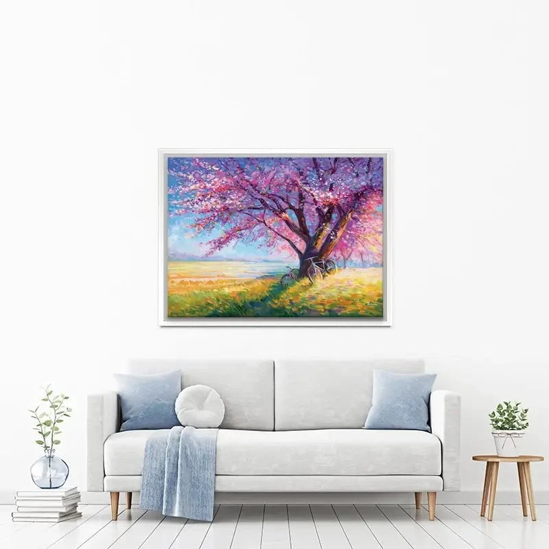 The Sweet Romance Of Cherry Blossom Trees Canvas Print The Sweet Romance Of Cherry Blossom Trees Canvas Print wall art product Leon Devenice