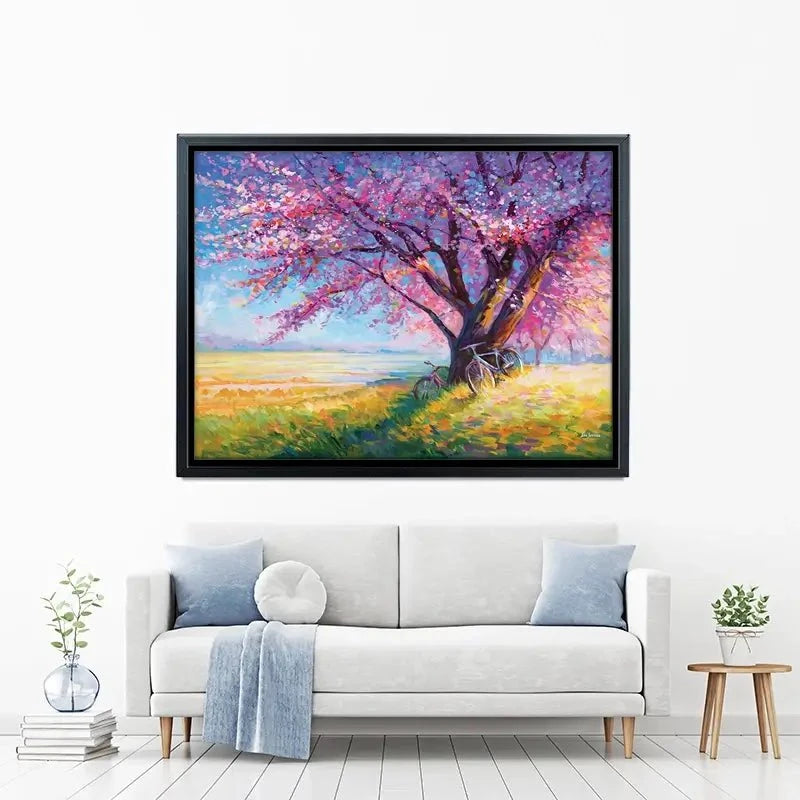 The Sweet Romance Of Cherry Blossom Trees Canvas Print The Sweet Romance Of Cherry Blossom Trees Canvas Print wall art product Leon Devenice