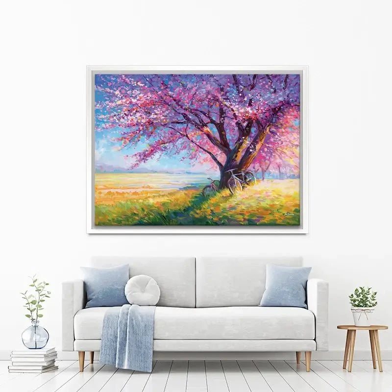 The Sweet Romance Of Cherry Blossom Trees Canvas Print The Sweet Romance Of Cherry Blossom Trees Canvas Print wall art product Leon Devenice
