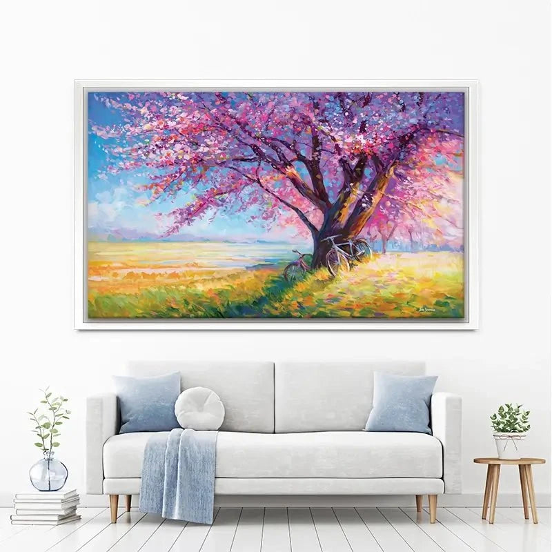 The Sweet Romance Of Cherry Blossom Trees Canvas Print The Sweet Romance Of Cherry Blossom Trees Canvas Print wall art product Leon Devenice