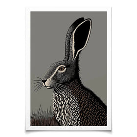 The Watchful Hare Art Print The Watchful Hare Art Print wall art product P & M Print Gallery