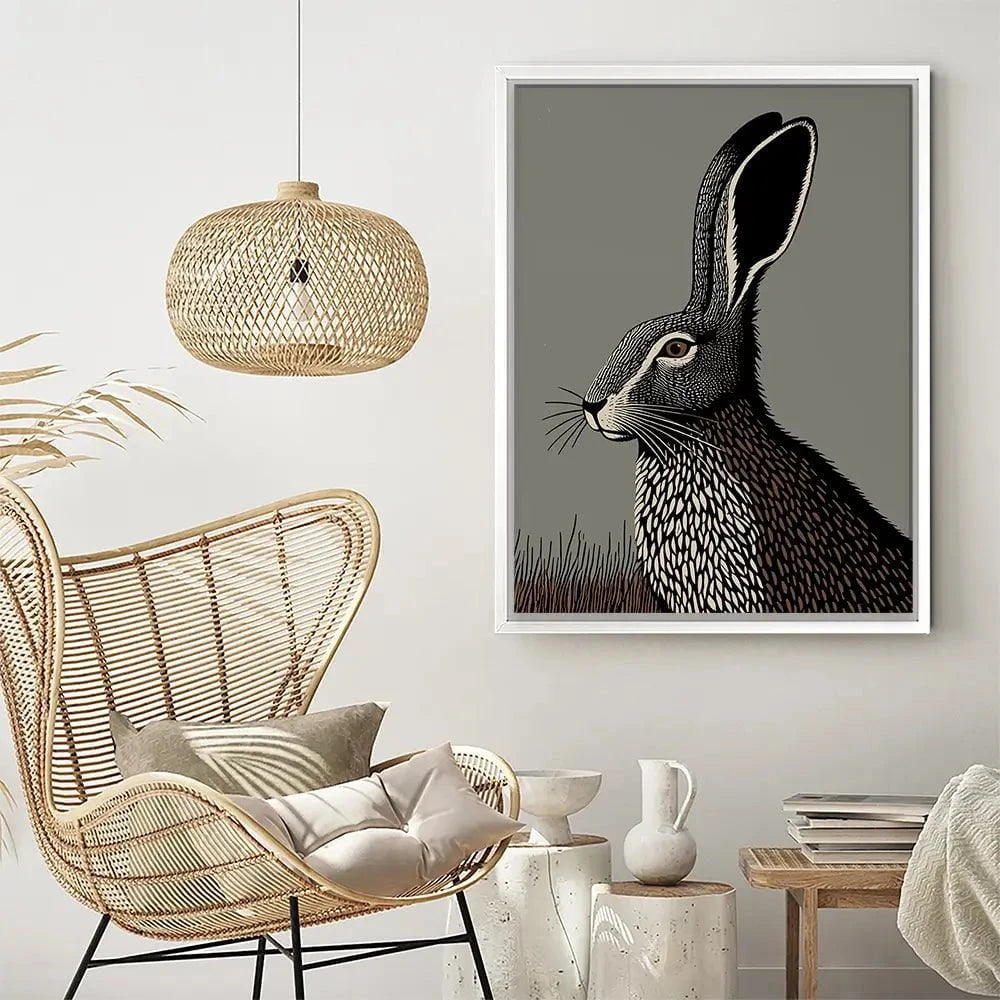 The Watchful Hare Canvas Print The Watchful Hare Canvas Print wall art product P & M Print Gallery