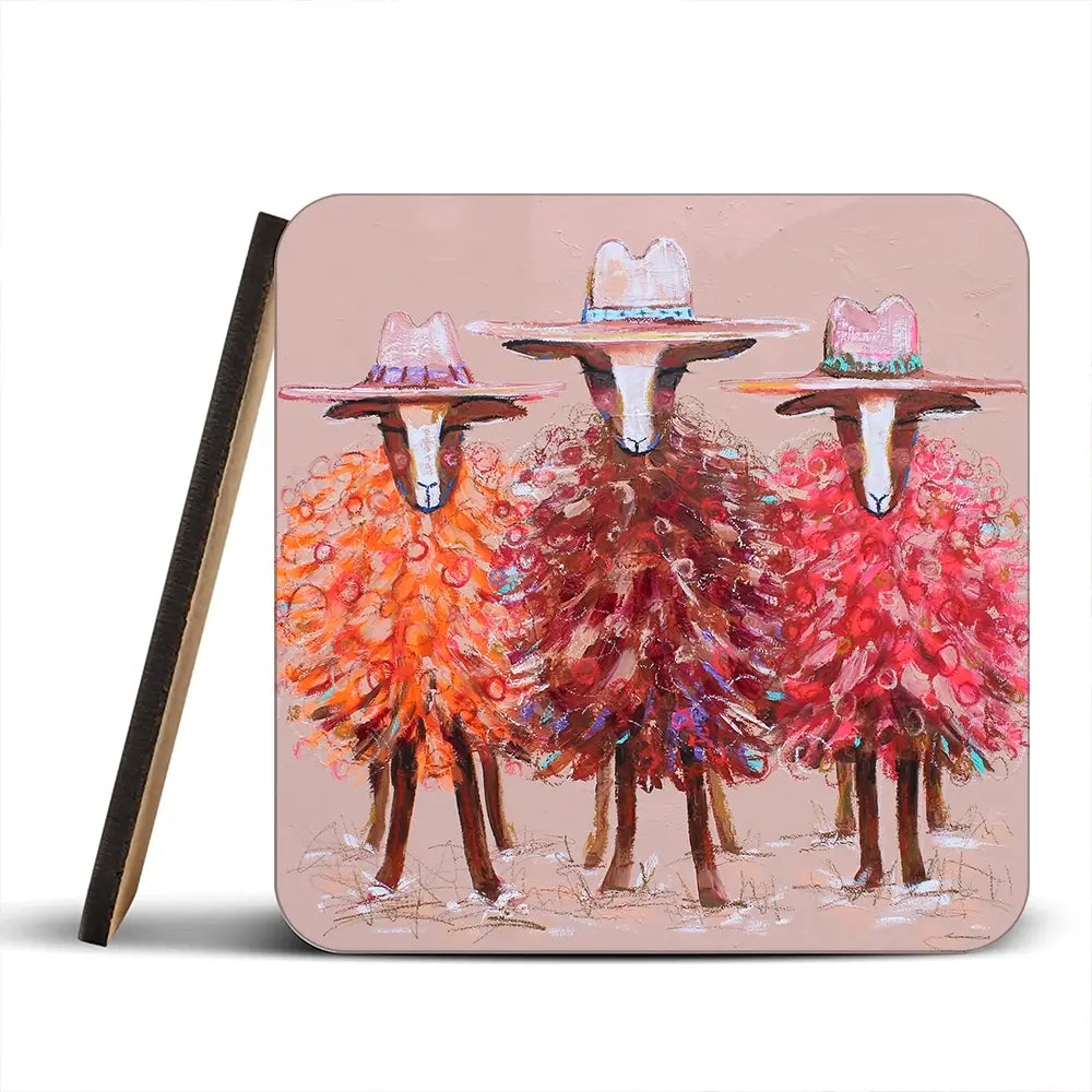 Three Sheep Coaster Set Three Sheep Coaster Set wall art product Studio Paint-Ing