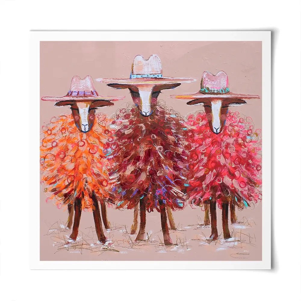 Three Sheep Square Art Print Three Sheep Square Art Print wall art product Studio Paint-Ing