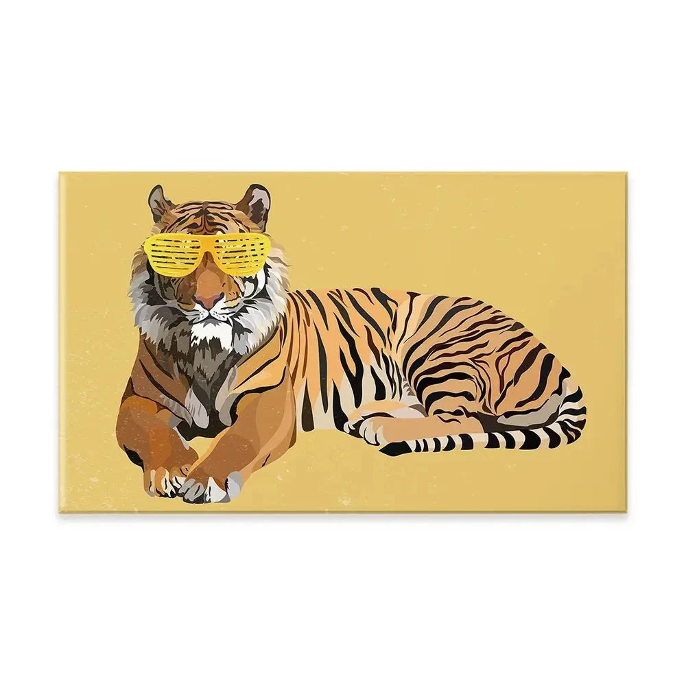 Tiger In Yellow Canvas Print Tiger In Yellow Canvas Print wall art product Sarah Manovski