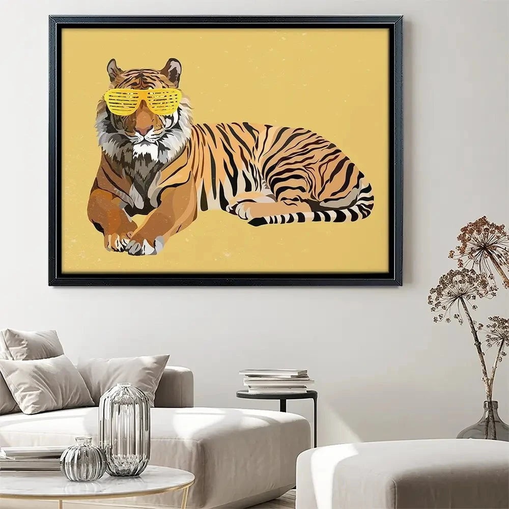 Tiger In Yellow Canvas Print Tiger In Yellow Canvas Print wall art product Sarah Manovski