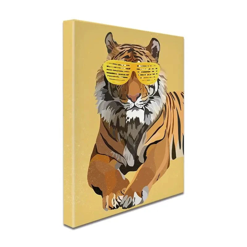 Tiger In Yellow Portrait Canvas Print Tiger In Yellow Portrait Canvas Print wall art product Sarah Manovski