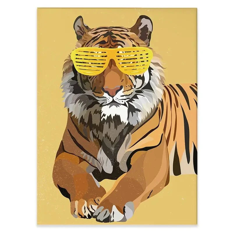 Tiger In Yellow Portrait Canvas Print Tiger In Yellow Portrait Canvas Print wall art product Sarah Manovski