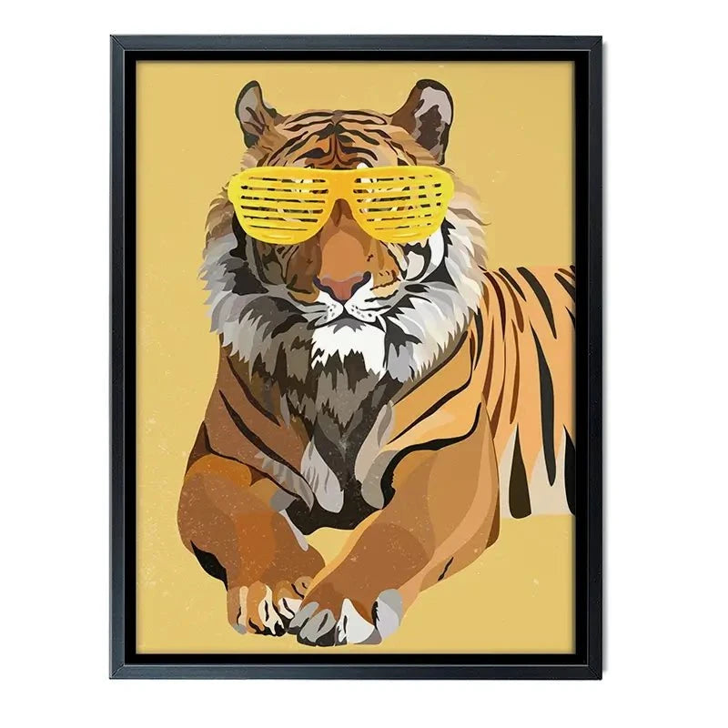 Tiger In Yellow Portrait Canvas Print Tiger In Yellow Portrait Canvas Print wall art product Sarah Manovski