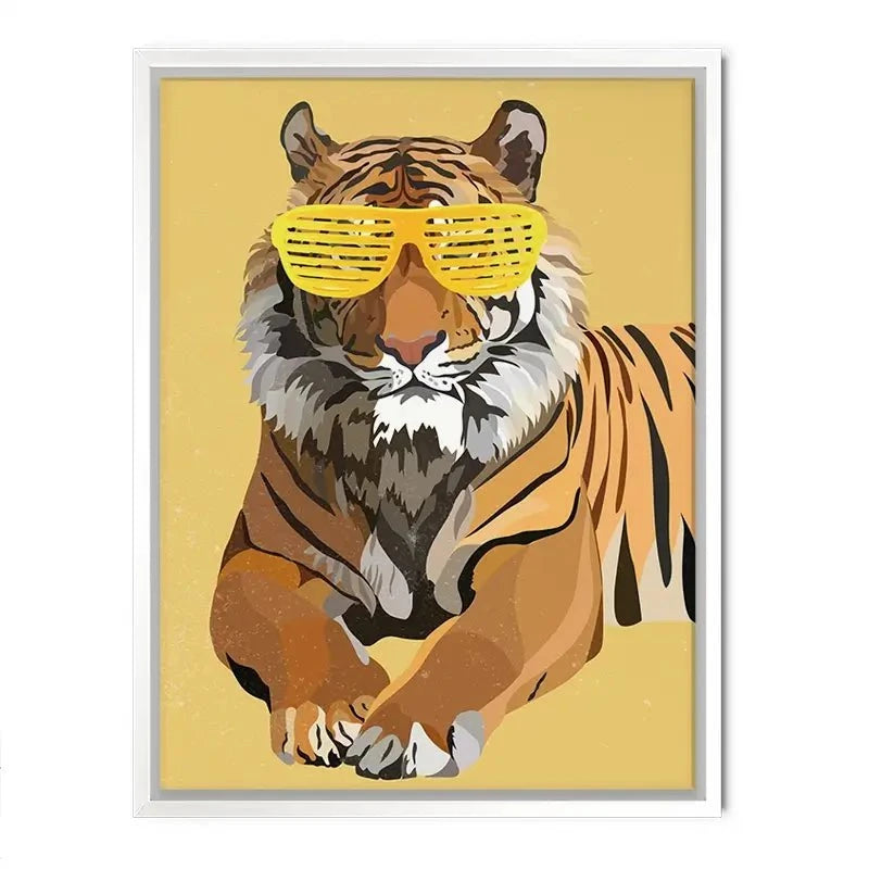 Tiger In Yellow Portrait Canvas Print Tiger In Yellow Portrait Canvas Print wall art product Sarah Manovski