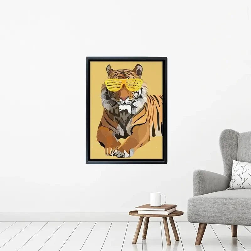 Tiger In Yellow Portrait Canvas Print Tiger In Yellow Portrait Canvas Print wall art product Sarah Manovski