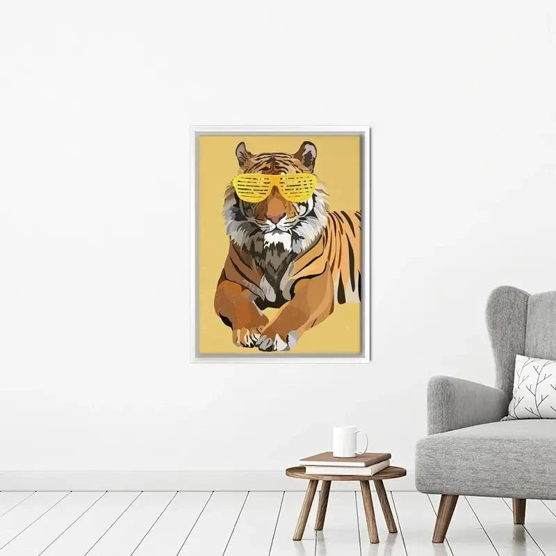 Tiger In Yellow Portrait Canvas Print Tiger In Yellow Portrait Canvas Print wall art product Sarah Manovski