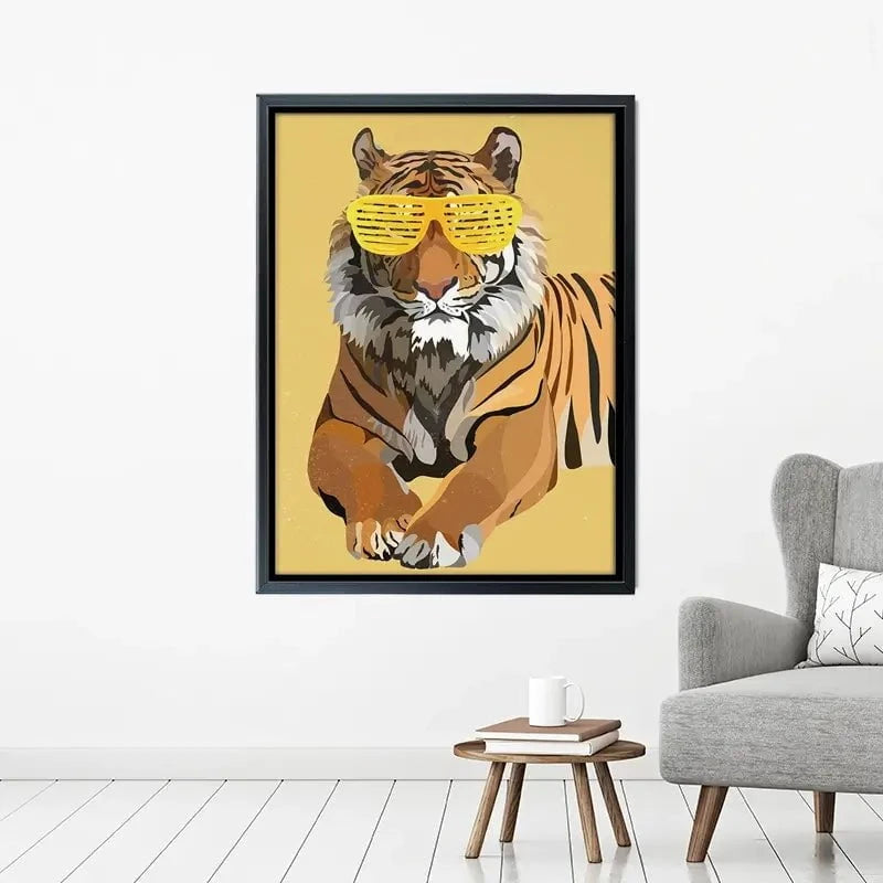 Tiger In Yellow Portrait Canvas Print Tiger In Yellow Portrait Canvas Print wall art product Sarah Manovski