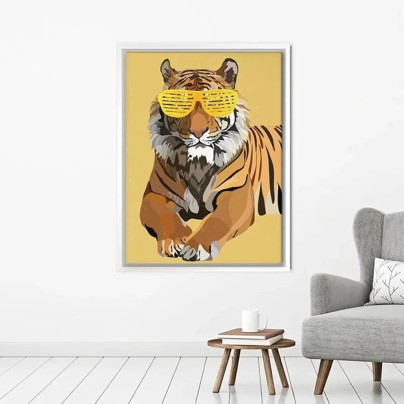 Tiger In Yellow Portrait Canvas Print Tiger In Yellow Portrait Canvas Print wall art product Sarah Manovski
