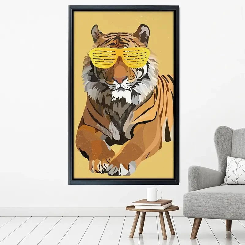 Tiger In Yellow Portrait Canvas Print Tiger In Yellow Portrait Canvas Print wall art product Sarah Manovski