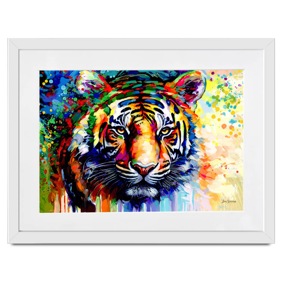 Tiger's Gaze Framed Art Print Tiger's Gaze Framed Art Print wall art product Leon Devenice