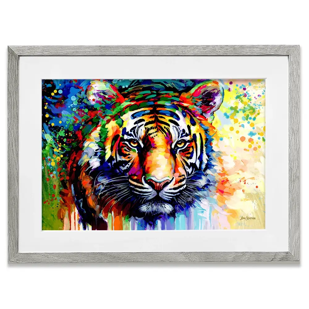 Tiger's Gaze Framed Art Print Tiger's Gaze Framed Art Print wall art product Leon Devenice