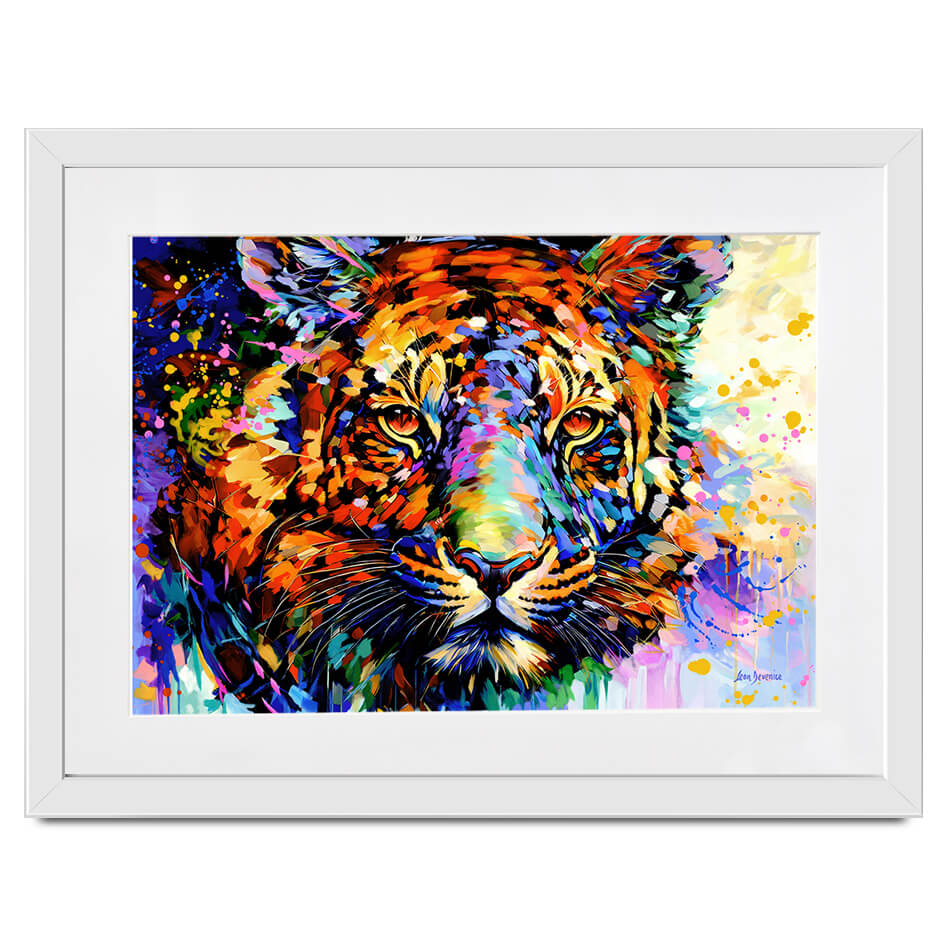 Tiger's Wild Wonder Framed Art Print Tiger's Wild Wonder Framed Art Print wall art product Leon Devenice