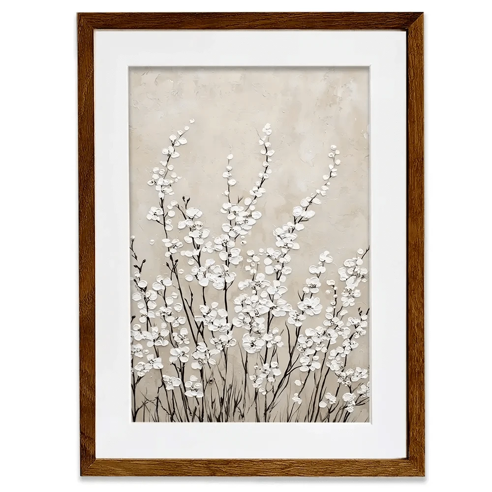 Tiny Ivory Flowers Framed Art Print Tiny Ivory Flowers Framed Art Print wall art product Franklyn Gregory - Independent