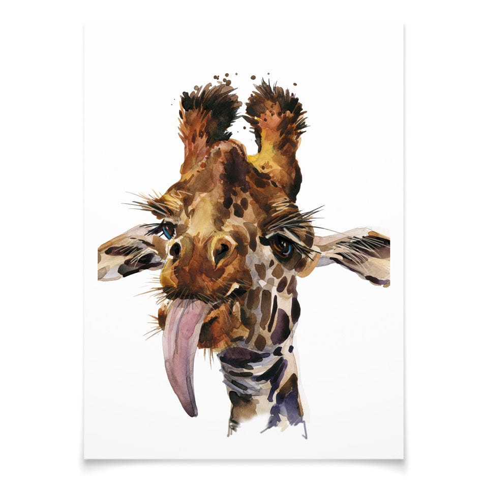 Tongue Out Giraffe Head Art Print wall art product Sergey Novikov / Shutterstock