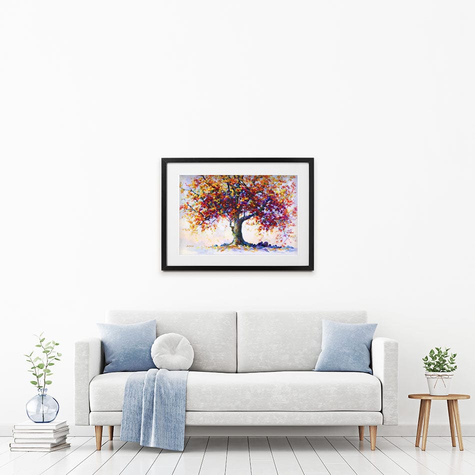 Tree Of Heartfelt Hues Framed Art Print wall art product Leon Devenice