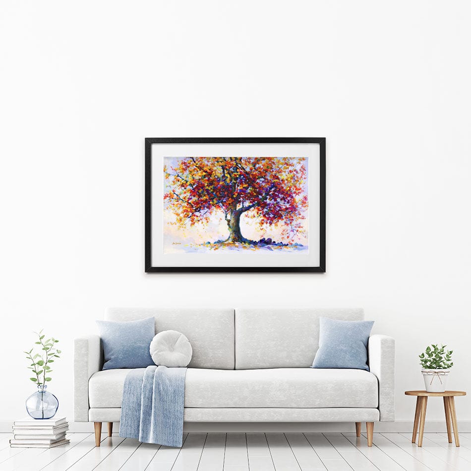 Tree Of Heartfelt Hues Framed Art Print wall art product Leon Devenice
