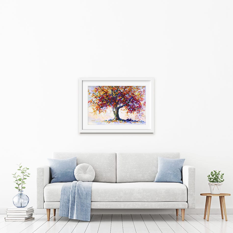 Tree Of Heartfelt Hues Framed Art Print wall art product Leon Devenice