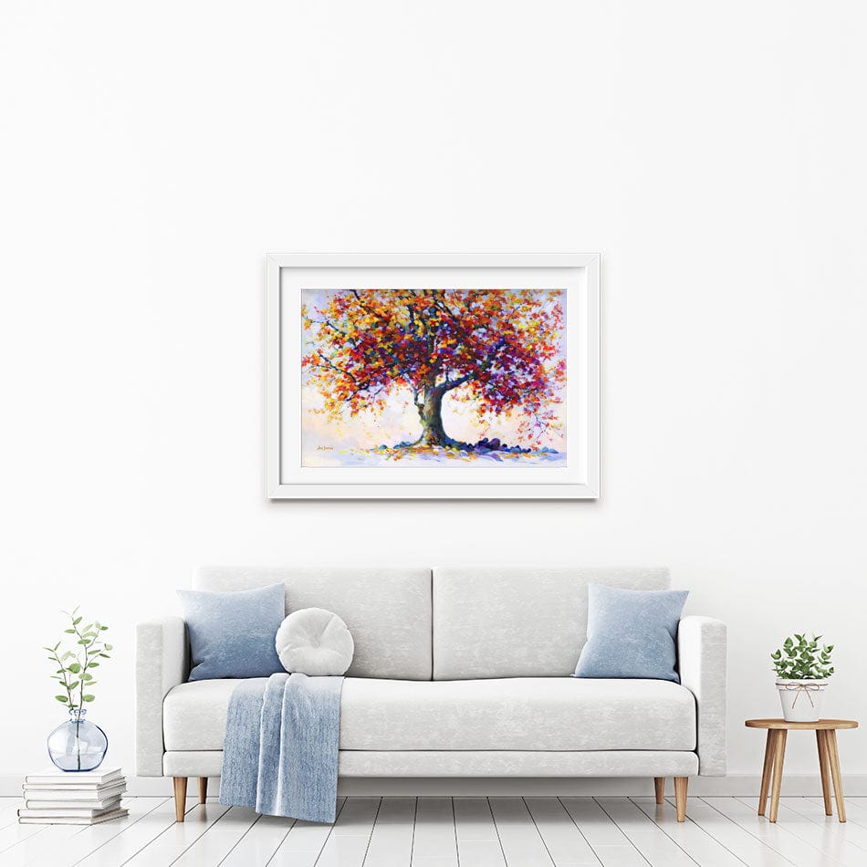 Tree Of Heartfelt Hues Framed Art Print wall art product Leon Devenice