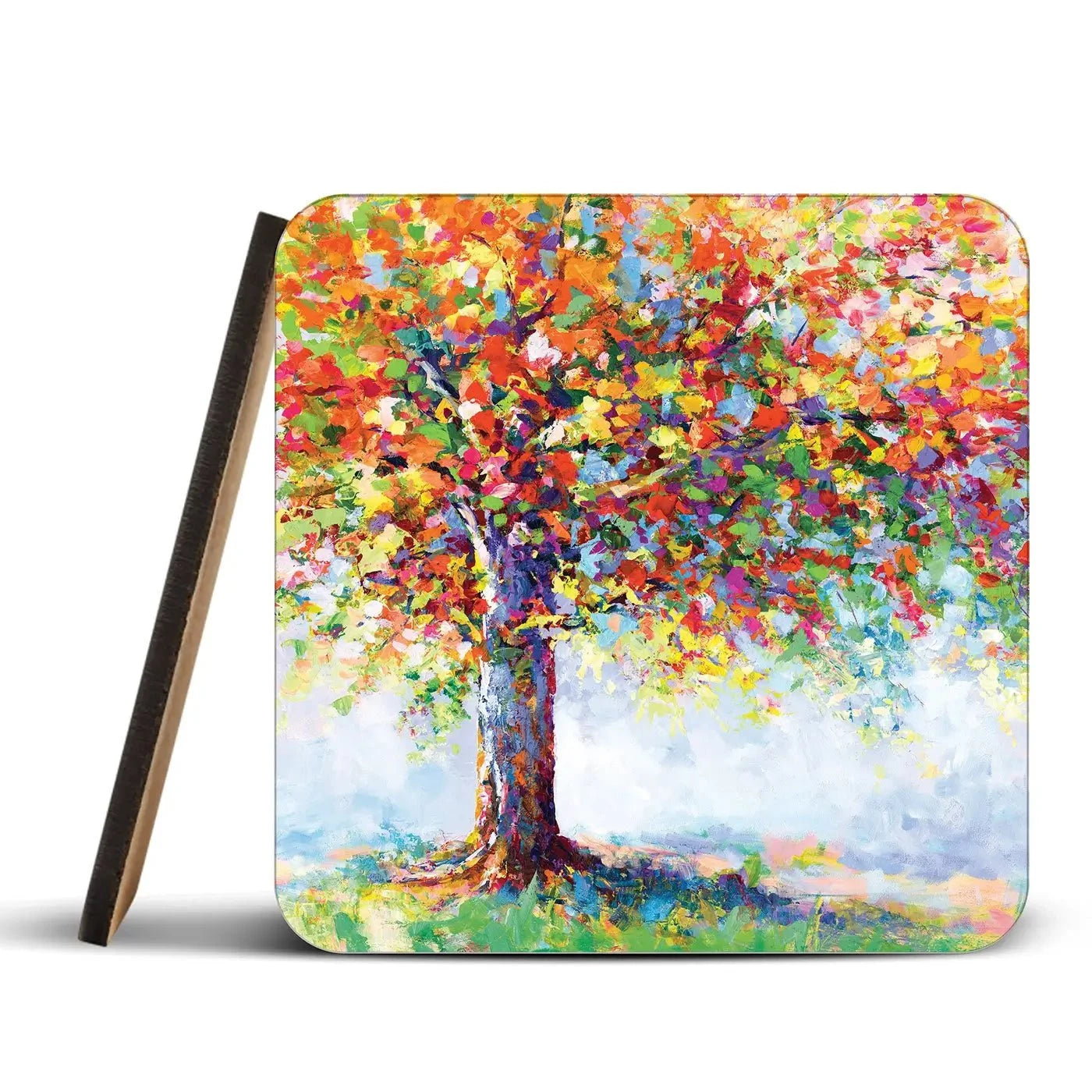 Tree Of Life Coaster Set Rainbow Soul Tree Coaster Set | Rainbow Soul Tree Art Coasters wall art product Leon Devenice