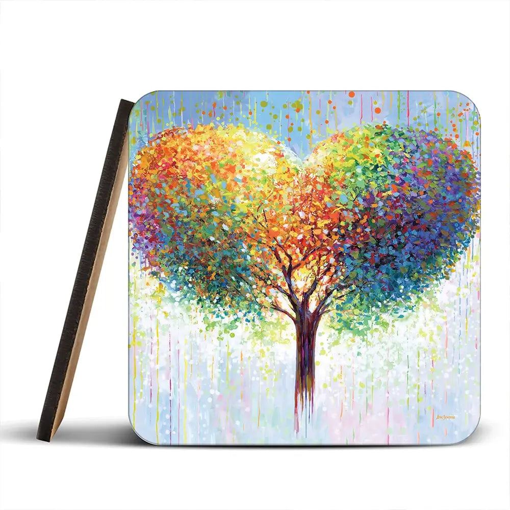 Tree Of Love Coaster Set Rainbow Soul Tree Coaster Set | Rainbow Soul Tree Art Coasters wall art product Leon Devenice