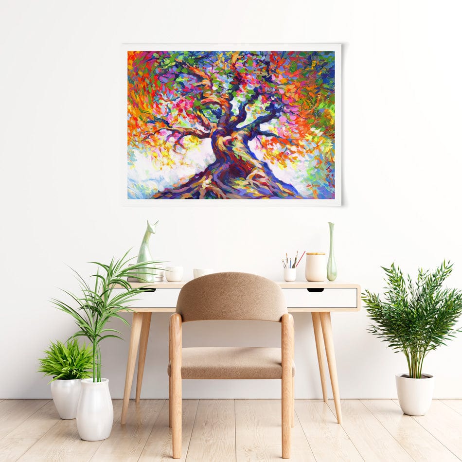Tree Of Radiant Resilience Art Print wall art product Leon Devenice