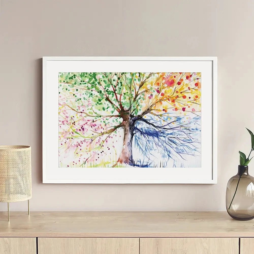 Tree Of Seasons Framed Art Print Tree Of Seasons Framed Art Print wall art product DeepGreen / Shutterstock