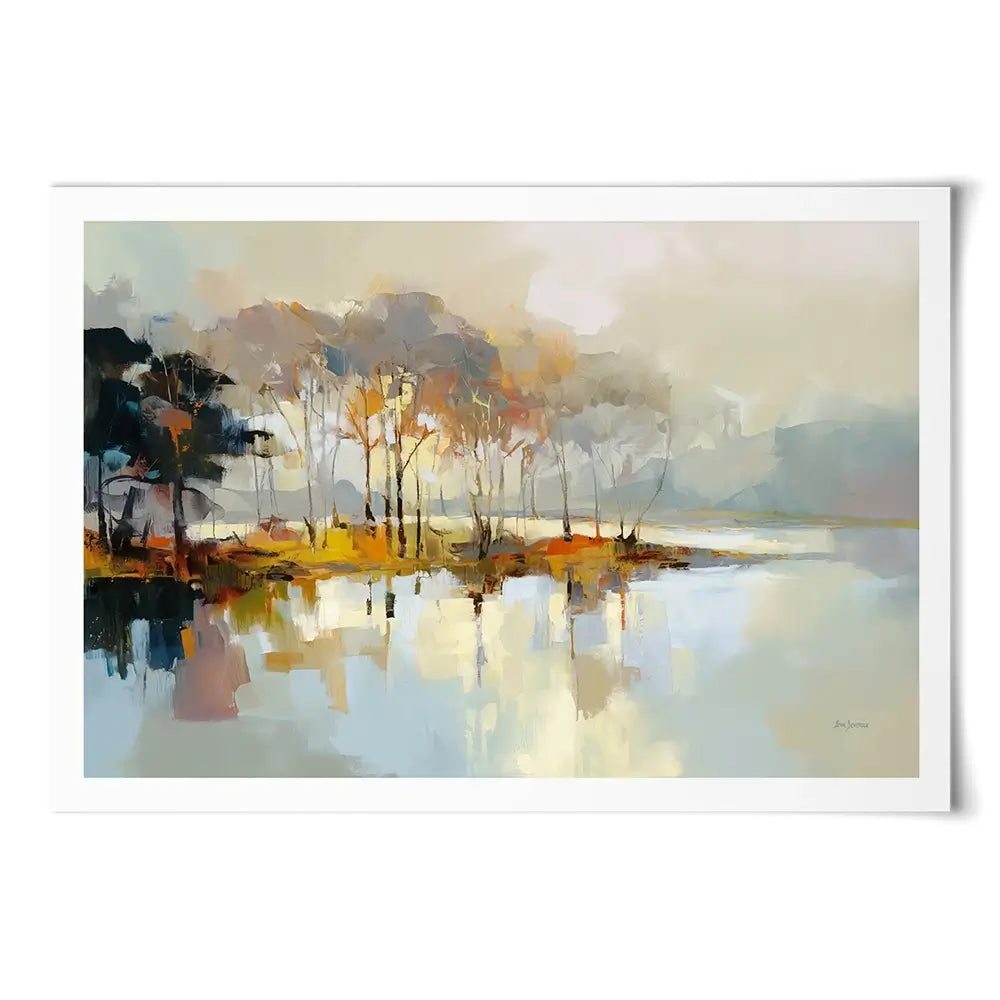 Trees Along The Lake Art Print Trees Along The Lake Art Print wall art product Leon Devenice