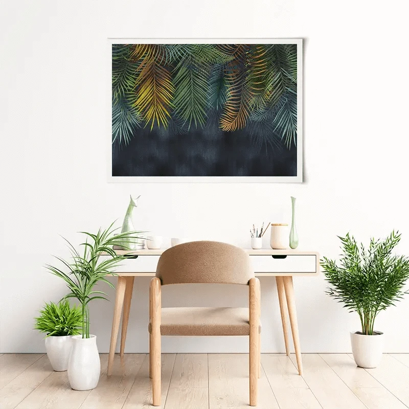 Tropical Hanging Leaves Art Print Tropical Hanging Leaves Art Print wall art product Katrine_arty / Shutterstock