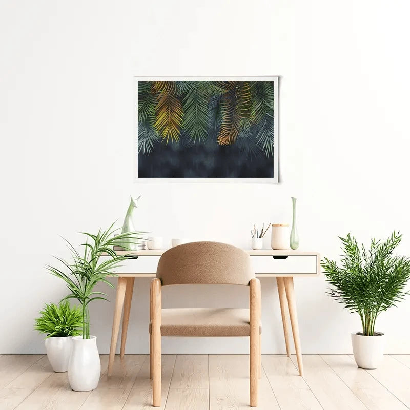 Tropical Hanging Leaves Art Print Tropical Hanging Leaves Art Print wall art product Katrine_arty / Shutterstock